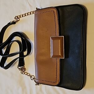 Brown and black purse